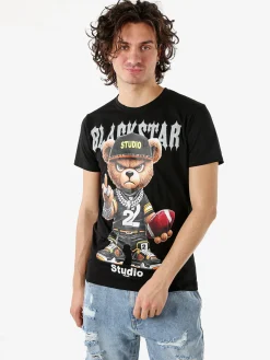 Belman T-shirt da uomo in cotone con stampa - nero