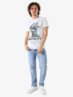 Belman T-shirt da uomo in cotone con stampa - bianco