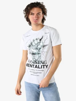 Belman T-shirt da uomo in cotone con stampa - bianco