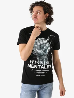 Belman T-shirt da uomo in cotone con stampa - nero