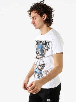 Belman T-shirt da uomo in cotone con stampa - bianco