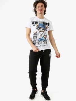 Belman T-shirt da uomo in cotone con stampa - bianco