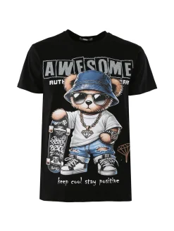 Belman T-shirt da uomo in cotone con stampa - nero