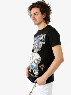 Belman T-shirt da uomo in cotone con stampa - nero