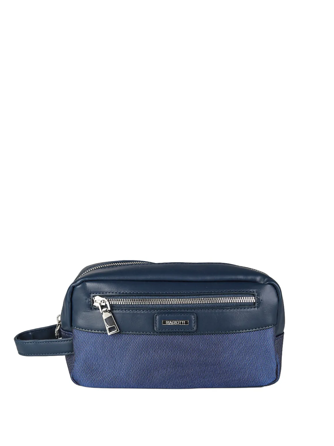 Biagiotti Uomo Beauty case da viaggio per uomo in tessuto e ecopelle - blu scuro