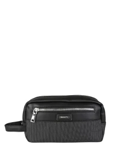 Biagiotti Uomo Beauty case da viaggio per uomo in tessuto e ecopelle - nero