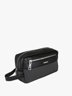 Biagiotti Uomo Beauty case da viaggio per uomo in tessuto e ecopelle - nero