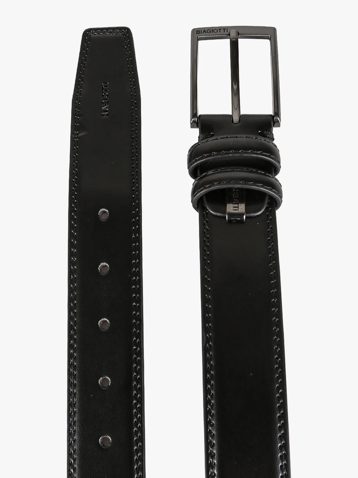 Biagiotti Uomo Cintura da uomo in pelle rivestita - nero