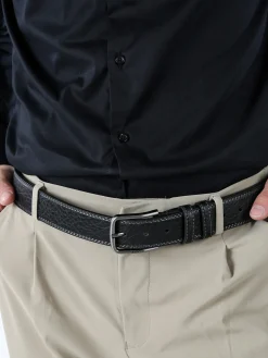 Biagiotti Uomo Cintura da uomo con fodera in pelle - nero