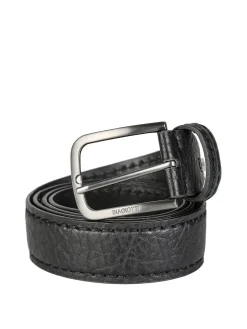 Biagiotti Uomo Cintura da uomo con fodera in pelle - nero