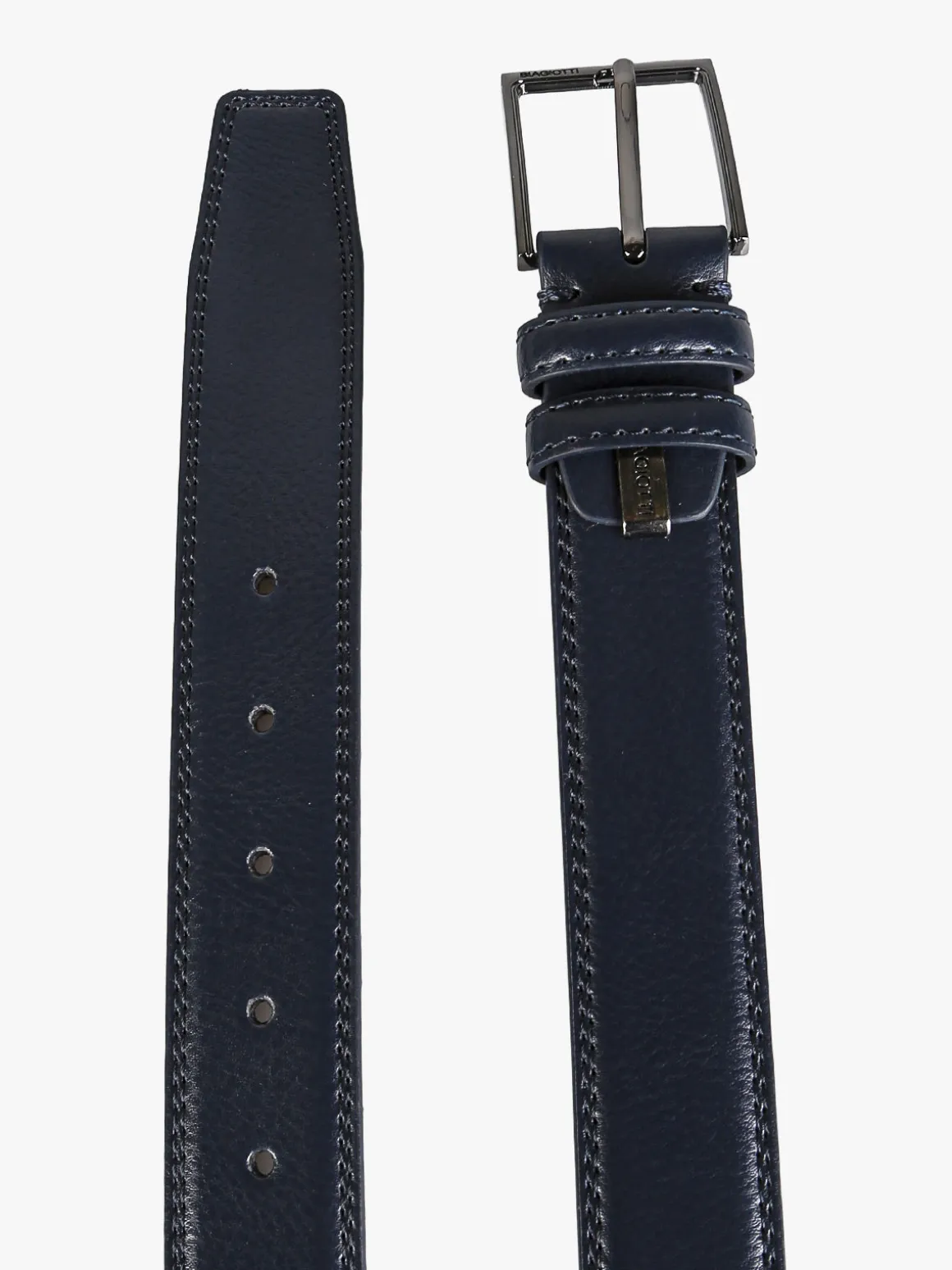 Biagiotti Uomo Cintura da uomo con fodera in pelle - blu scuro
