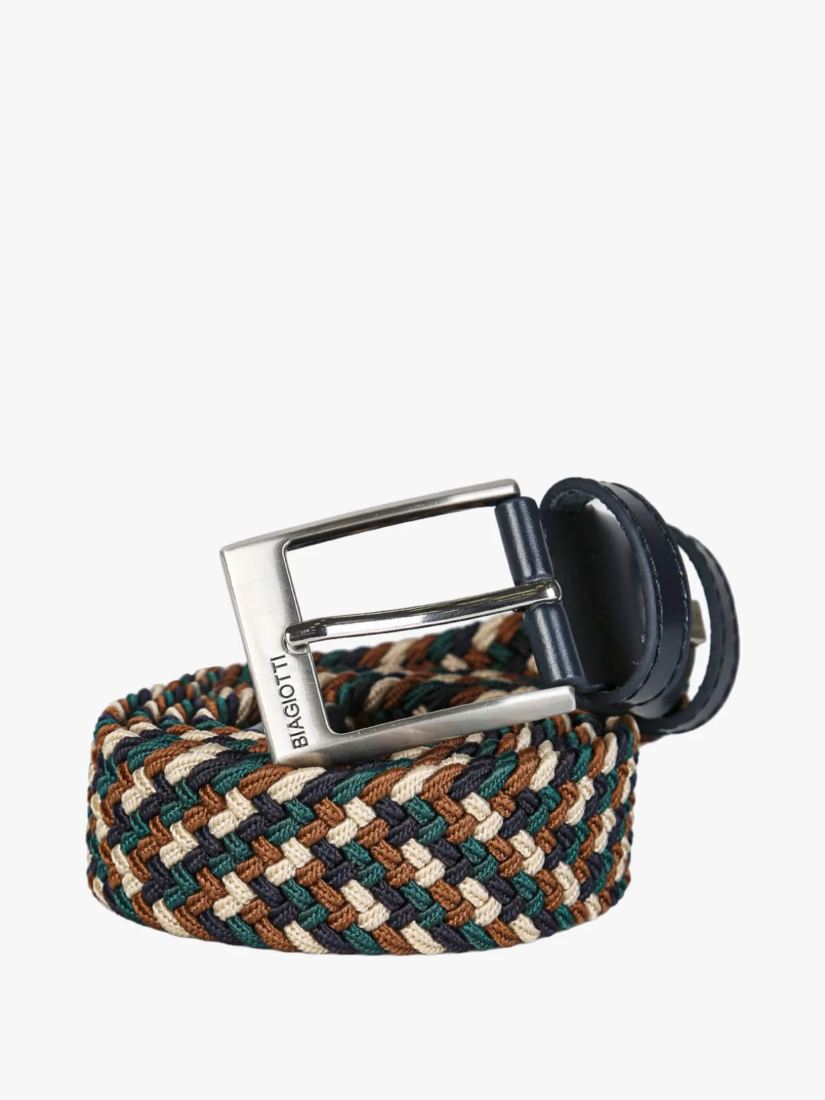 Biagiotti Uomo Cintura da uomo elasticizzata in corda - verde