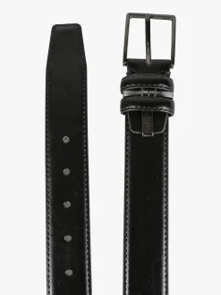 Biagiotti Uomo Cintura da uomo in pelle rivestita - nero