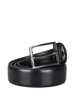 Biagiotti Uomo Cintura in pelle rivestita da uomo - blu scuro