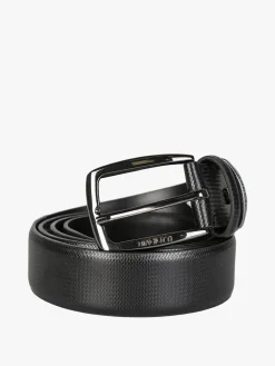 Biagiotti Uomo Cintura in pelle rivestita da uomo - nero