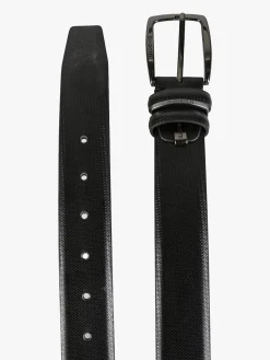 Biagiotti Uomo Cintura in pelle rivestita da uomo - nero