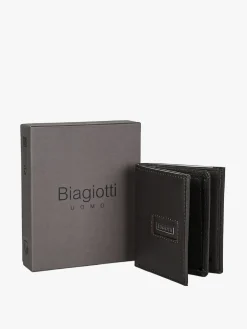 Biagiotti Uomo Mini portafoglio verticale in pelle da uomo - moro