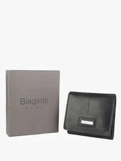 Biagiotti Uomo Mini portafoglio in pelle da uomo - nero
