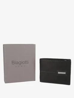 Biagiotti Uomo Portafoglio in pelle da uomo mini - nero