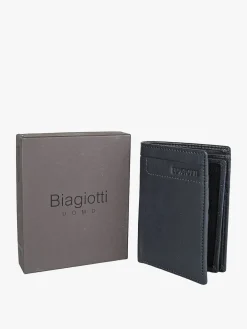 Biagiotti Uomo Portafoglio verticale in pelle da uomo - blu scuro