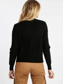 Bluoltre Maglione donna girocollo a treccia