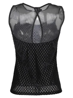 Bluoltremare Canotta donna in velluto con tulle