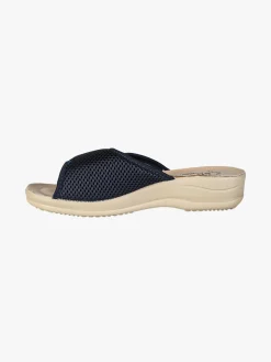 Blu Star Ciabatte donna con cinturino a strappo e plantare in pelle - blu scuro