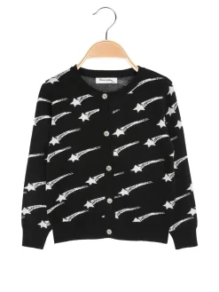 Bouny Baby Cardigan da bambina in maglia con bottoni - nero