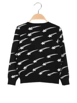 Bouny Baby Cardigan da bambina in maglia con bottoni - nero