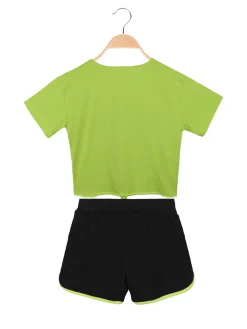 Bouny Baby Completo 2 pezzi da bambina con t-shirt annodata e shorts