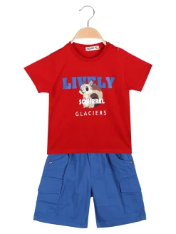 Bouny Baby Completo 2 pezzi da neonato con t-shirt e bermuda cargo