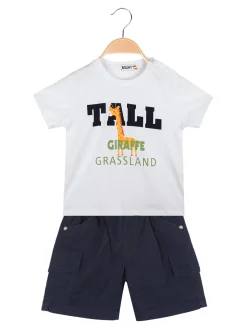 Bouny Baby Completo 2 pezzi da neonato con t-shirt e bermuda cargo