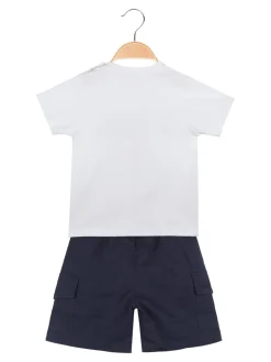 Bouny Baby Completo 2 pezzi da neonato con t-shirt e bermuda cargo
