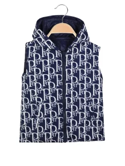 Bouny Baby Gilet da bambina reversibile con cappuccio