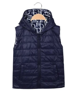 Bouny Baby Gilet da bambina reversibile con cappuccio