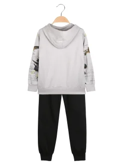 Boys & Style Completo tuta 3 pezzi da bambino con cappuccio e zip - beige