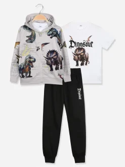 Boys & Style Completo tuta 3 pezzi da bambino con cappuccio e zip - beige