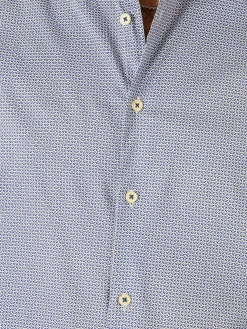 Bread & Buttons Camicia da uomo a maniche lunghe in tessuto elastico no stiro - blu scuro