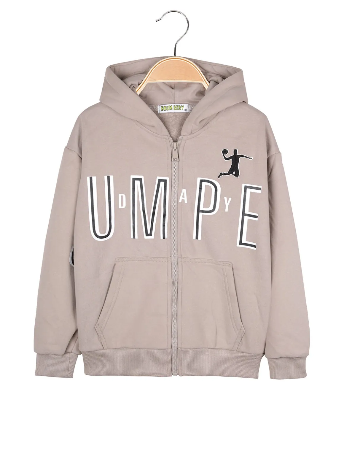 Brum Beby Felpa da bambino con cappuccio e zip - beige