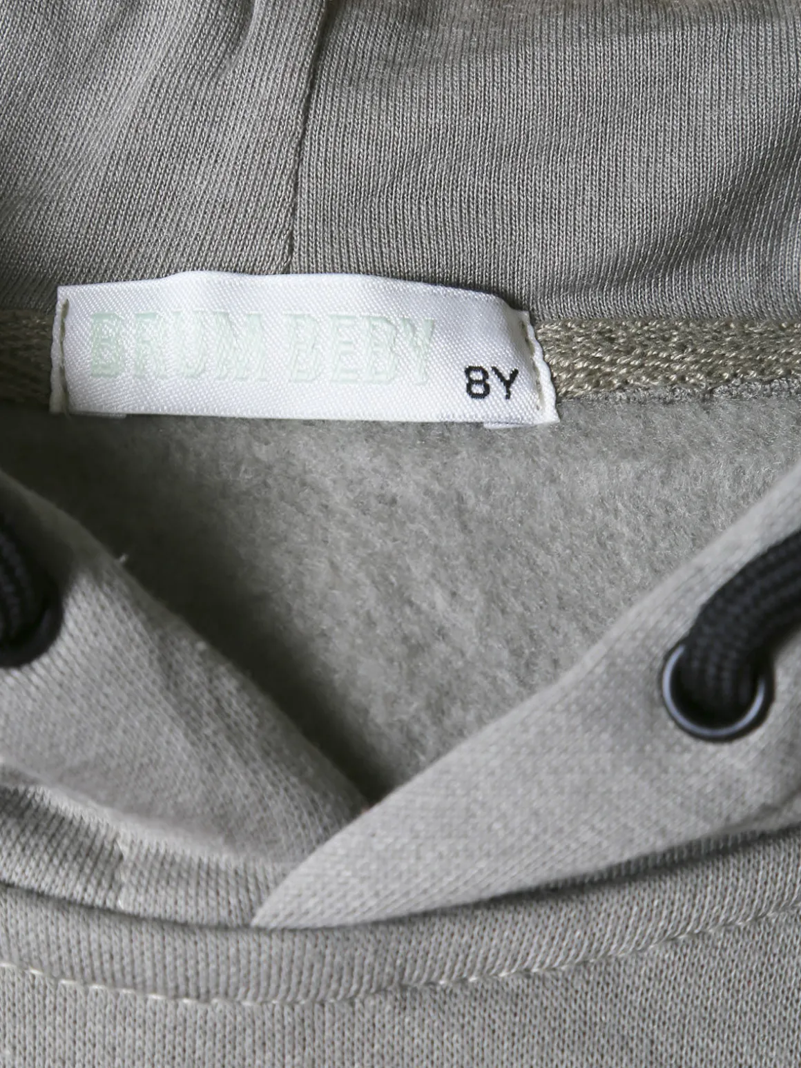 Brum Beby Felpa da bambino con cappuccio e stampa dietro - militare