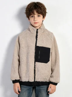 Brum Beby Giubbotto da bambino teddy con zip - beige
