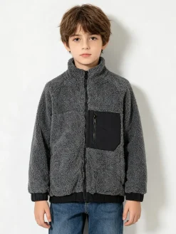 Brum Beby Giubbotto da bambino teddy con zip - nero