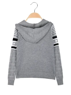 Brum Beby Pullover da bambino in maglia con cappuccio - grigio