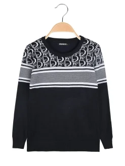 Brum Beby Pullover girocollo da bambino in maglia - blu scuro