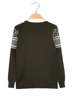 Brum Beby Pullover girocollo da bambino in maglia - militare