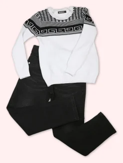 Brum Beby Pullover girocollo da bambino in maglia - bianco