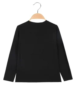 Brum Beby T-shirt maniche lunghe da bambino con stampa - nero