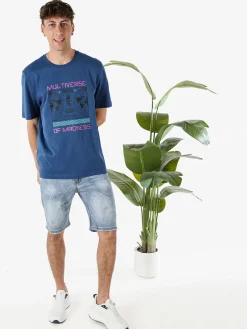 Buoncostume T-shirt girocollo da uomo in cotone con stampa - avion