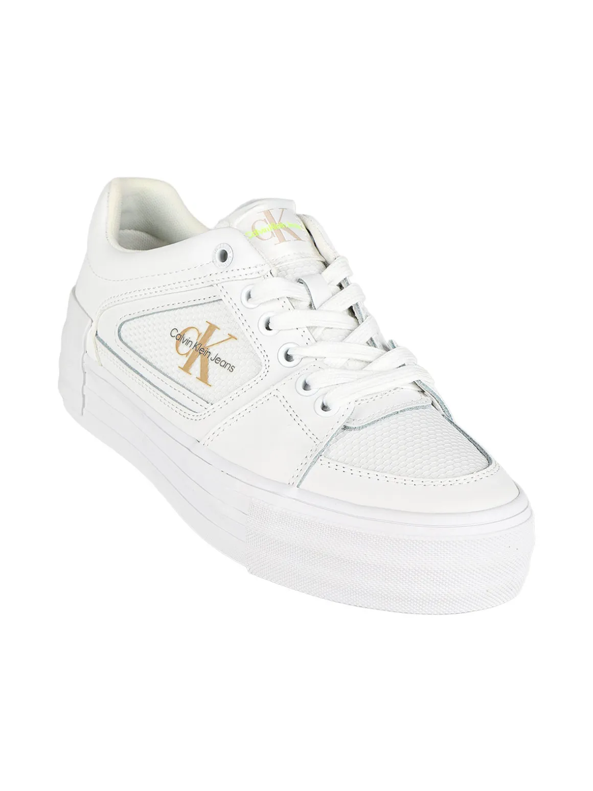 Calvin Klein VULC FLATFORM BOLD FLUO Sneakers in pelle donna con zeppa