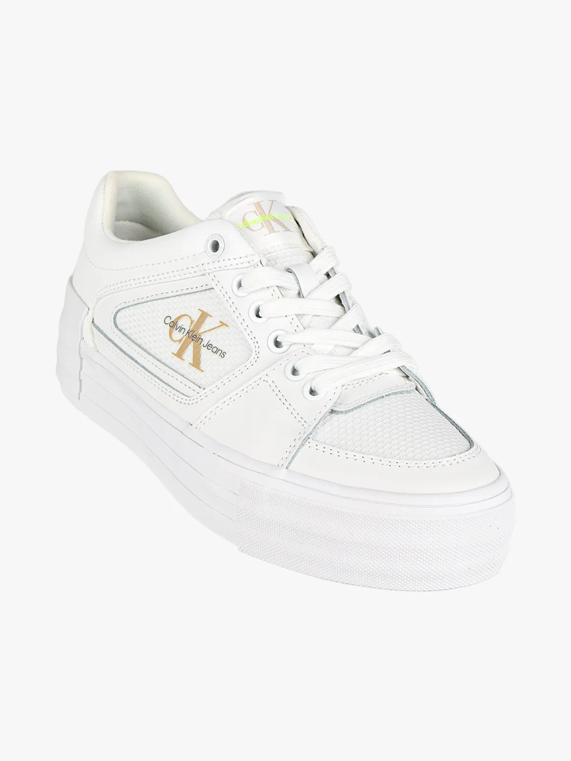 Calvin Klein VULC FLATFORM BOLD FLUO Sneakers in pelle donna con zeppa